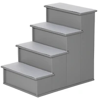 Pet Stairs, Small Pet Steps with Cushioned Removable Covering for Dogs and Cats Up To 22 Lbs., Grey