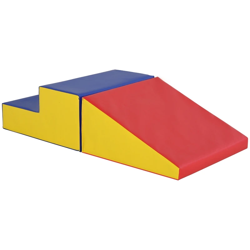 2 Piece Climb and Crawl Activity Play Set Soft Secure Foam Playset for Toddler Preschooler Indoor Play Equipment Baby Learning Toys Multicolor