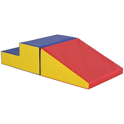 2 Piece Climb and Crawl Activity Play Set Soft Secure Foam Playset for Toddler Preschooler Indoor Play Equipment Baby Learning Toys Multicolor