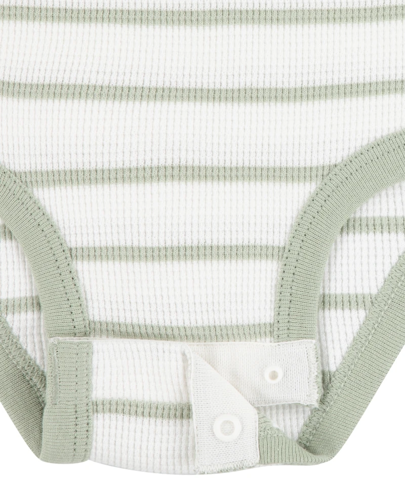 Huggies Baby Boys Cotton Waffle Bodysuit, Pants & Hat, 3 Piece Set