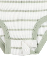 Huggies Baby Boys Cotton Waffle Bodysuit, Pants & Hat, 3 Piece Set