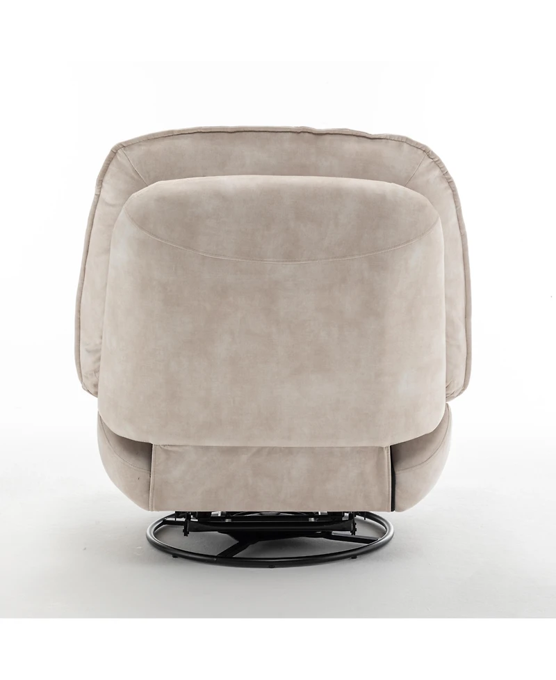 Streamdale Gold-Stamped Velvet Recliner w/ Phone Holder