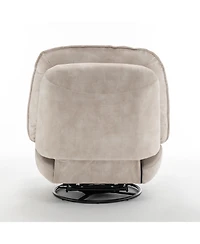 Streamdale Gold-Stamped Velvet Recliner w/ Phone Holder