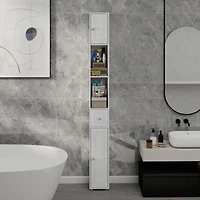 Streamdale 71" Slim Bathroom Cabinet with Drawer & Shelves-White