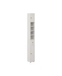 Streamdale 71" Slim Bathroom Cabinet with Drawer & Shelves-White