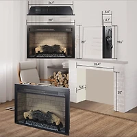 Streamdale 28 inch Electric Fireplace Insert, multicolored flames