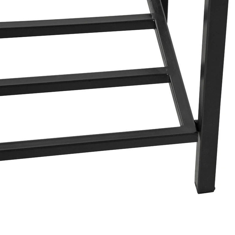 Raised Garden Bed, Elevated Planter Box with Rattan Wicker Look, Tool Storage Shelf, Portable Design for Herbs, Vegetables, Flowers, Black