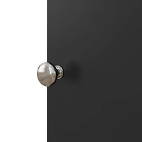 Toilet Paper Cabinet, Small Bathroom Corner Floor Cabinet with Doors and Shelves, Thin Storage Bathroom Organizer for Paper Shampoo, Black
