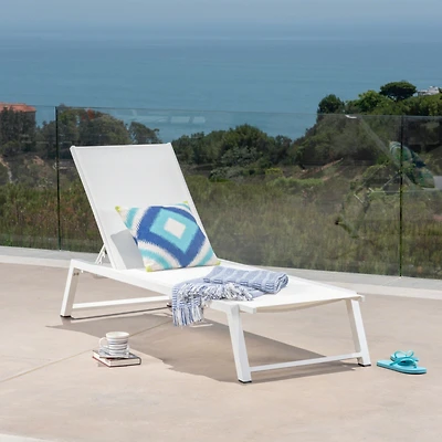 Streamdale Myers Adjustable Mesh Chaise Lounge For Poolside And Patio Comfort
