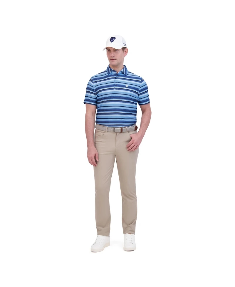 Ben Sherman Men's Sport Multi Stripe Tech Jersey Sports Fit Polo Shirt