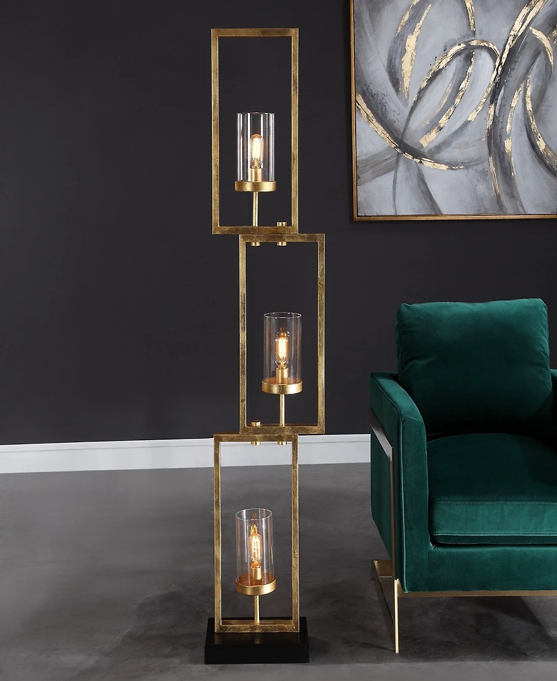 Uttermost 64" Metal Cielo Staggered Rectangles Floor Lamp