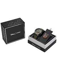 Citizen Eco-Drive Men's Disney Alpine Mickey Mouse Explorer Green Khaki Strap Watch 42mm Boxed Set