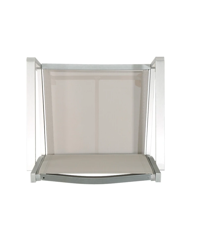 Streamdale Silver-Framed Grey Mesh Barstools (Set of 2)