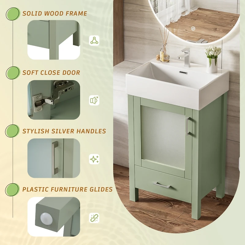 Streamdale Stylish 20" Vanity with Sink and Storage