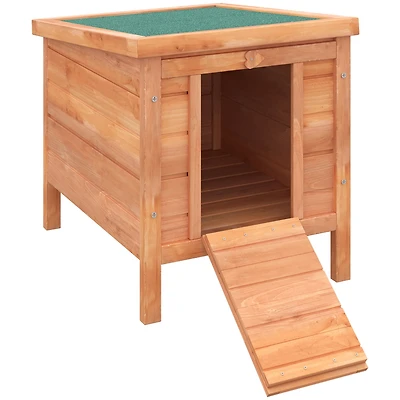 Streamdale Furniture Small Wooden Rabbit Hutch Bunny Cage Guinea Pig Cage Duck House Dog House with Openable & Waterproof Roof, Natural