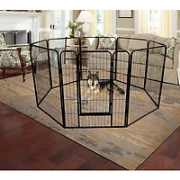 Flynama Metal Pet Playpen 39.13-in x 21.98-in Black Metal Indoor/Outdoor Playpen