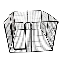 Flynama Metal Pet Playpen 39.13-in x 21.98-in Black Metal Indoor/Outdoor Playpen