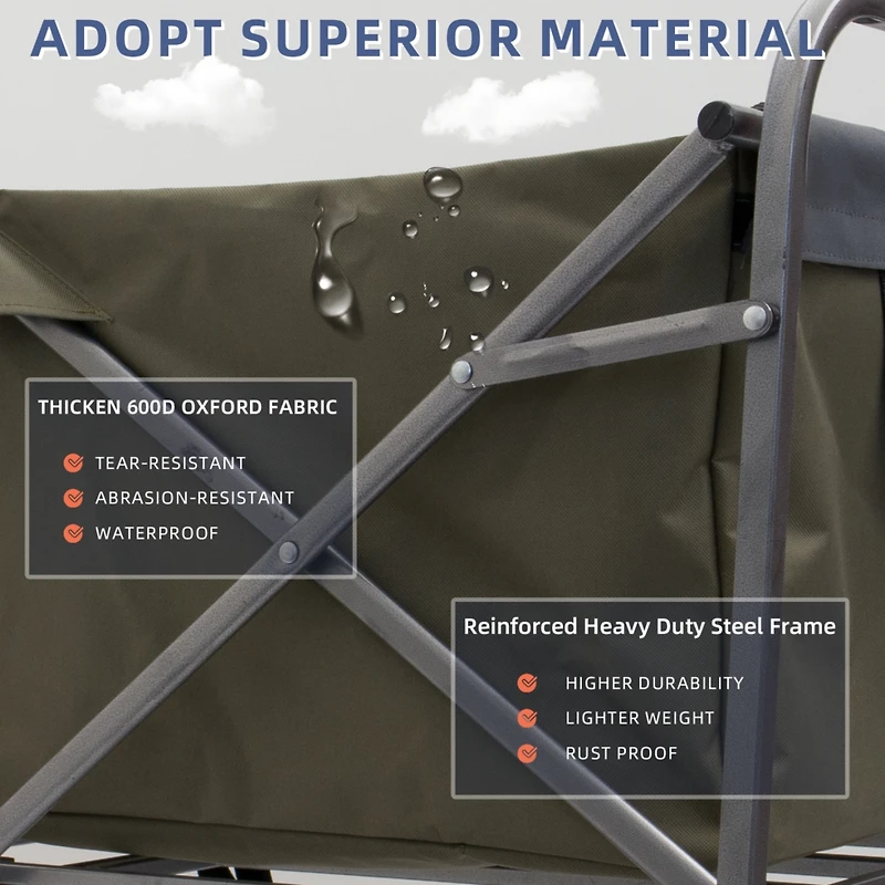 Outdoor Garden Multipurpose Micro Collapsible Beach Trolley Cart Camping Folding Wagon