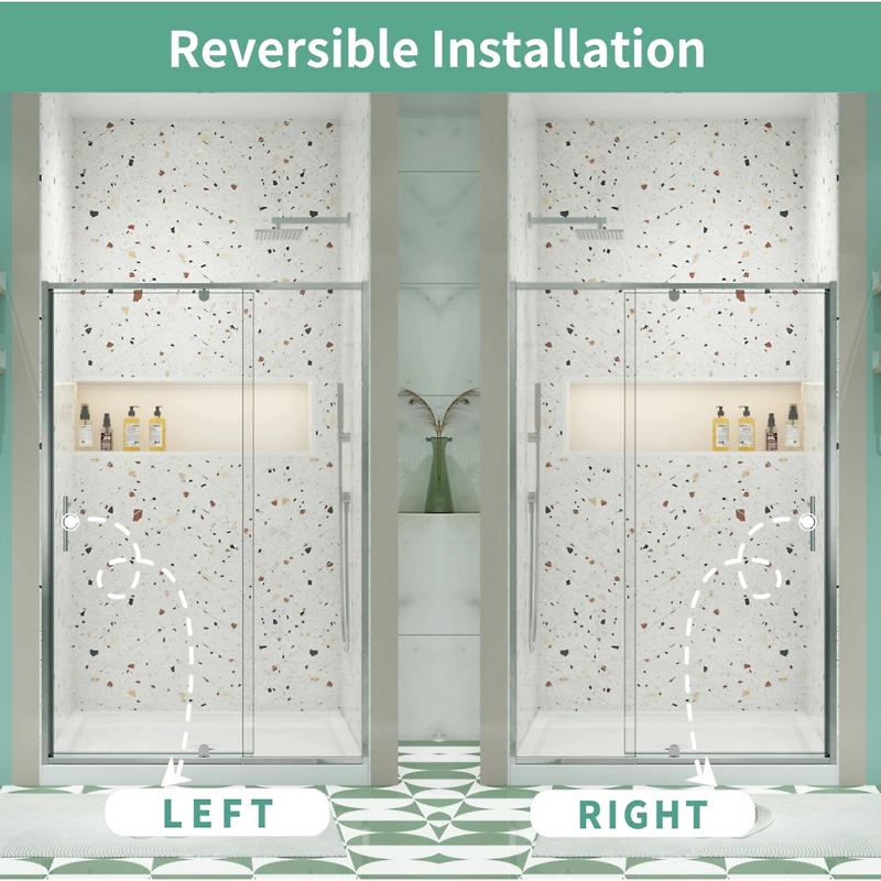 Streamdale Chrome Pivot Swing Glass Shower Door (50-54" W x 71" H)