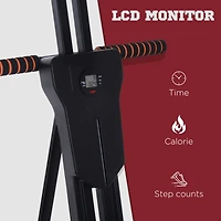 Vertical Climber, High-Intensity Cardio & Muscle Toning Exercise for Home Gym, Folding Steel, Adjustable Height, Display Monitor, 220 lbs. Weight Capa