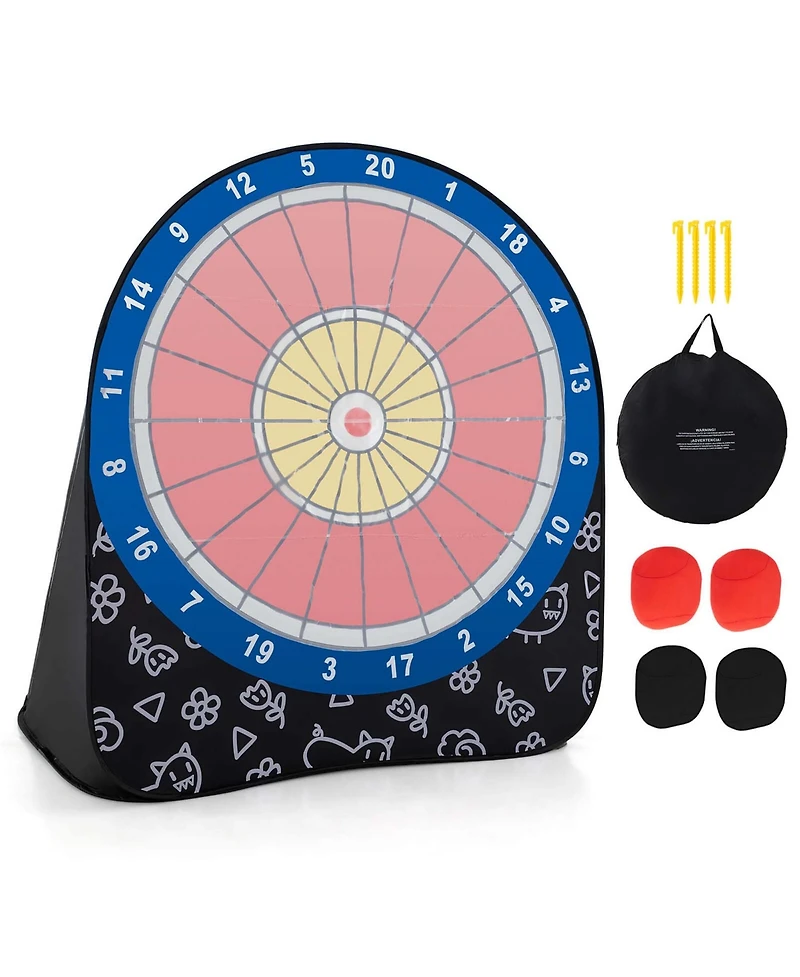 Large Dart Board for Kids with 4 Kick Balls, Carrying Bag Giant Outdoor
