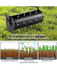 Costway 18" Manual Lawn Aerator Grass Aeration Tool Filled with Sand or Stone with Handle