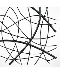 LuxenHome Large Black Abstract Square Metal Wall Decor