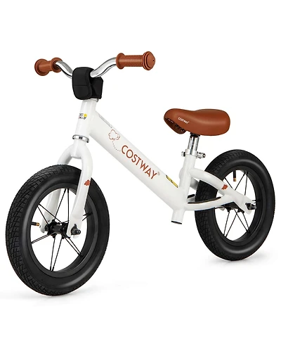 12 Inch Toddler Balance Bike No Pedal Training Bicycle with Inflatable Rubber Tires