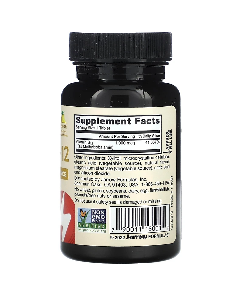 Jarrow Formulas Methyl B-12 Lemon 1 000 mcg
