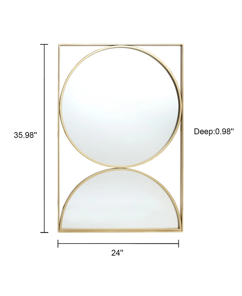 LuxenHome Gold Hourglass Frame Metal Modern Accent Wall Mirror