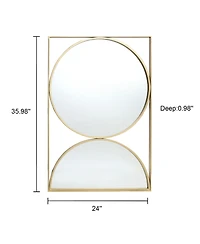 LuxenHome Gold Hourglass Frame Metal Modern Accent Wall Mirror