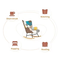 Streamdale Mid Century Rocking Chair with Ottoman