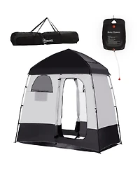 Streamdale Furniture Shower Tent, Pop Up Privacy Shelter for Camping, Dressing Changing Room, Portable Instant Outdoor Shower Tent Enclosure w/ 2 Room