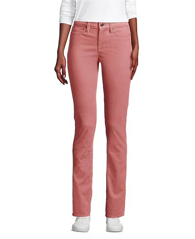 Lands' End Petite Mid Rise Straight Leg Corduroy Pants