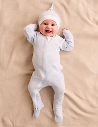 Purebaby Baby Boys Zip Coverall & Hat Set