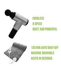Ultimate Muscle Recovery & Pain Relief Bundle: 6 Speed Massage Gun & Electric Heating Pad
