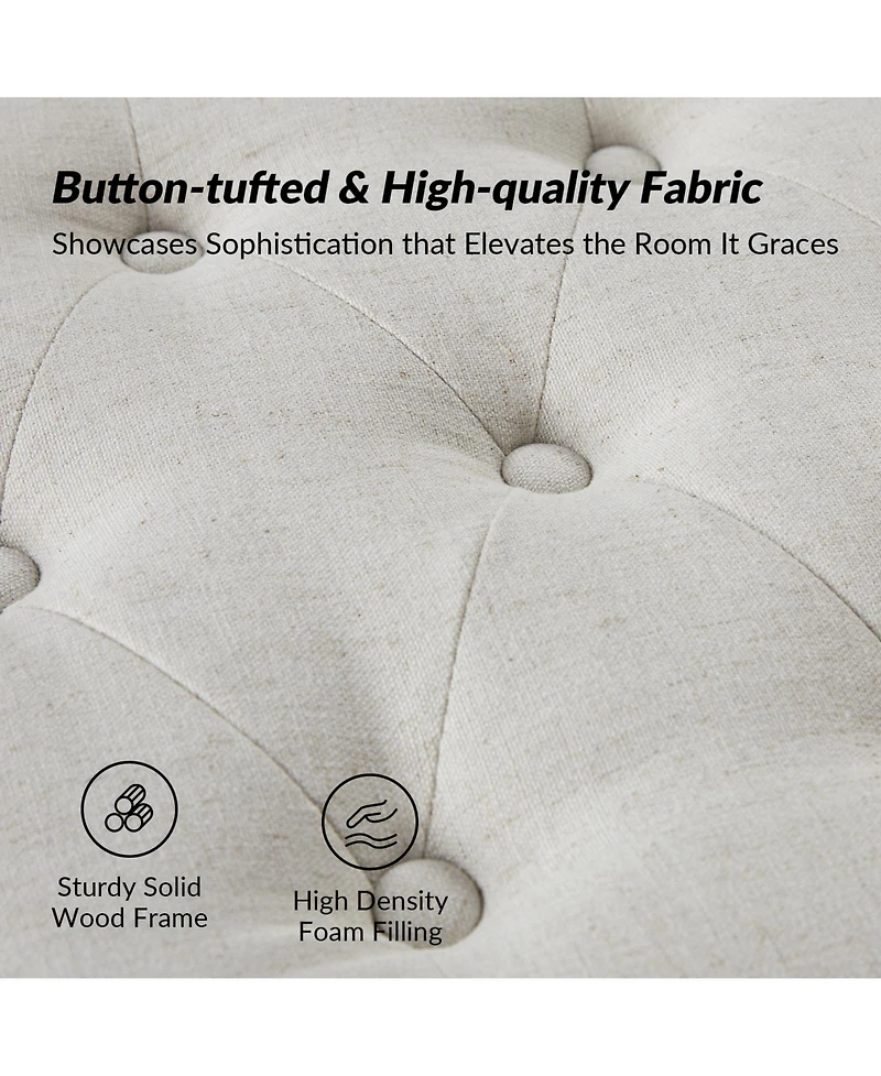 Hulala Home Transitional Carmen 43.7" Wide Storage Bench with Sturdy Wood Legs