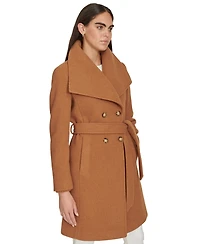 Calvin Klein Women's Double-Breasted Belted Coat
