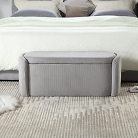 Streamdale Upholstered Storage Ottoman with Safety Hinge (Light Gray)
