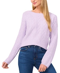 CeCe Women's Embellished Cable-Knit Pullover Sweater