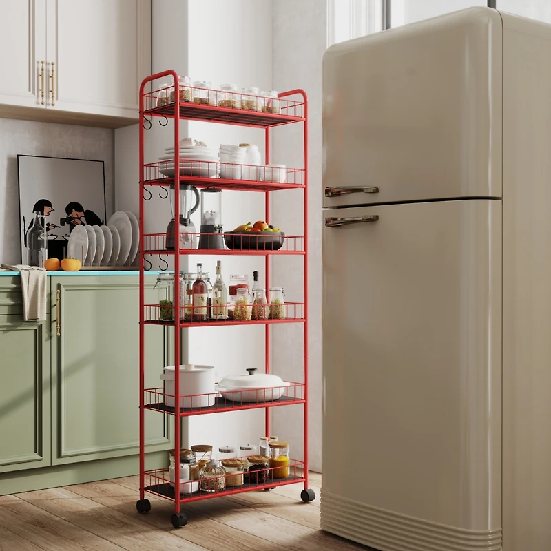 Streamdale 6-Tier Rolling Storage Cart with Baskets