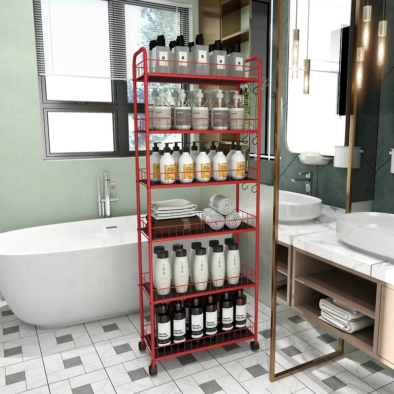 Streamdale 6-Tier Rolling Storage Cart with Baskets