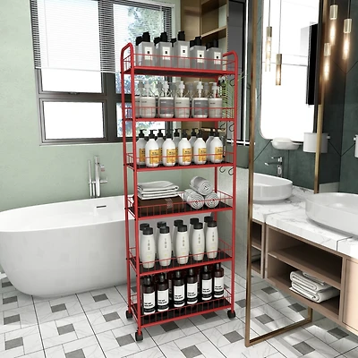 Streamdale 6-Tier Rolling Storage Cart with Baskets