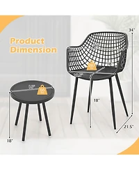 Costway 3 Piece Patio Bistro Set All Weather Heavy Duty Table and Chairs of 2