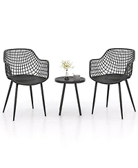 Costway 3 Piece Patio Bistro Set All Weather Heavy Duty Table and Chairs of 2