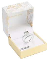 Charter Club Silver-Tone 2-Pc. Set Solitaire & Band Rings, Exclusively at Macy's