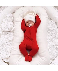 Bellabu Bear Baby Boys or Girls, Winterberry Red Convertible Footie
