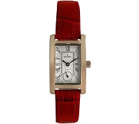Peugeot Women's Contour Tank Shape Case Red Watch with Roman Numerals