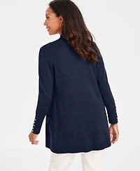 Jm Collection Women's Button-Sleeve Flyaway Cardigan Sweater