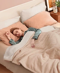 Sealy Heated Flannel and Sherpa Blanket